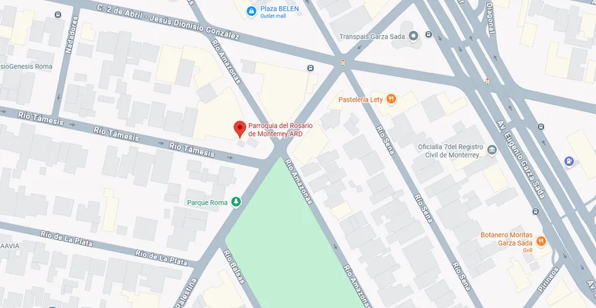 Mapa de ubicación de la Parroquia del Rosario